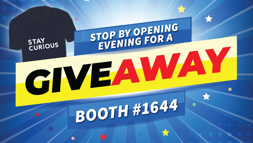 Stop by booth #1644 at PLA , where we're giving away a gift bag and a t-shirt!