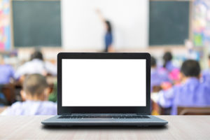 Laptop in a classroom