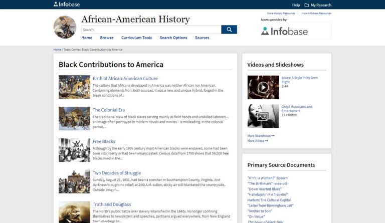 Jump-Start Research with African-American History’s New Topic Centers ...