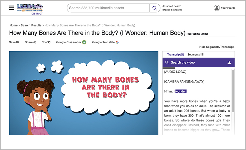 "How Many Bones Are There in the Body?" available on Learn360