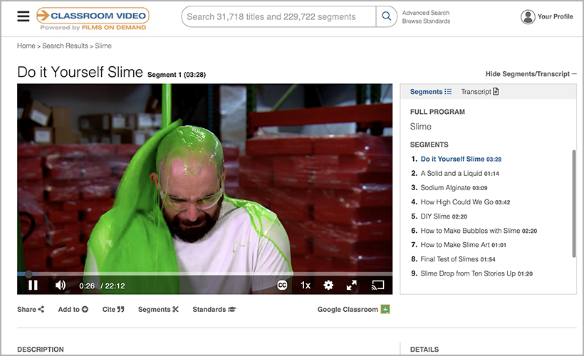 "Do-It-Yourself Slime," available on Classroom Video On Demand