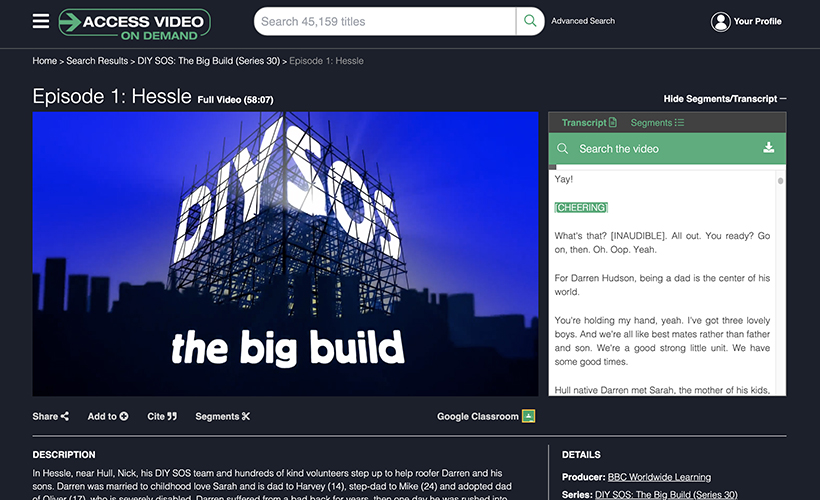 DIY SOS: The Big Build on Access Video On Demand