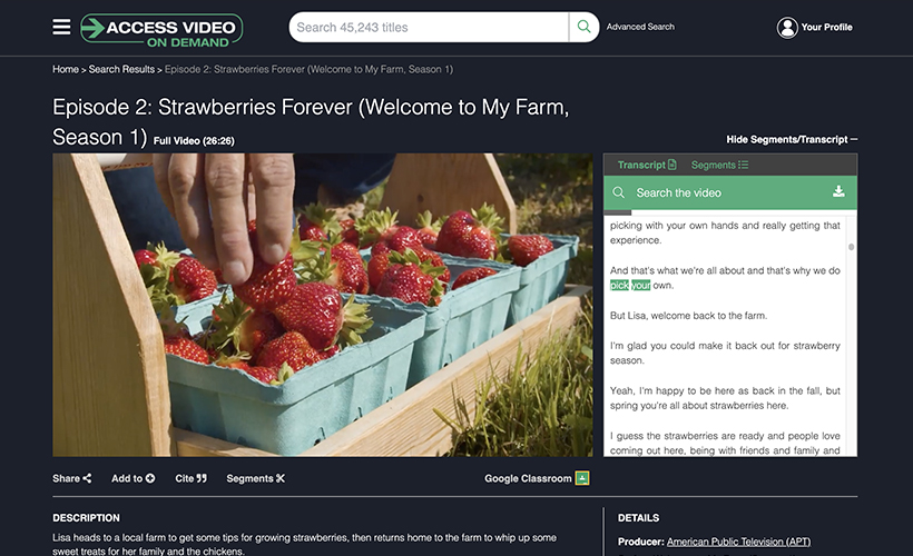 Welcome to My Farm on Access Video On Demand