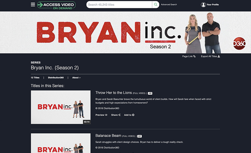 Bryan Inc. Season 2 on Access Video On Demand