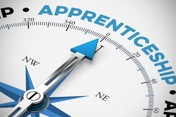 Compass pointing toward "Apprenticeships"