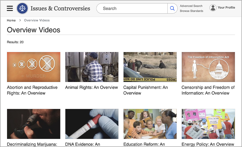 Overview videos from Issues & Controversies