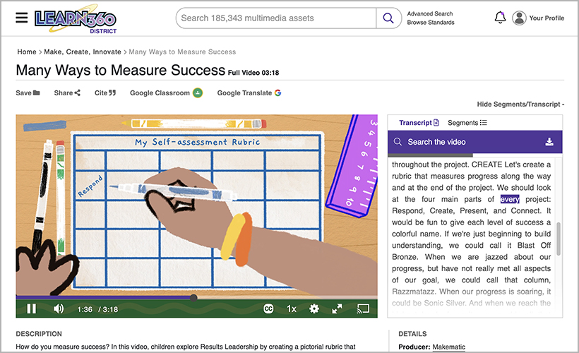 "Many Ways to Measure Success," available through Learn360