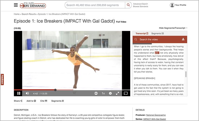 IMPACT with Gal Gadot Episode 1: Ice Breakers, available from Films On Demand