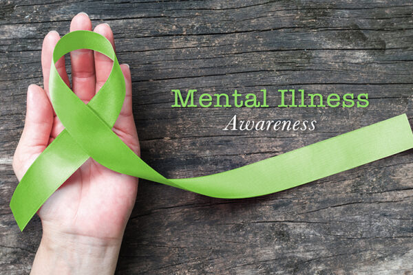 green ribbon for Mental Health Awareness