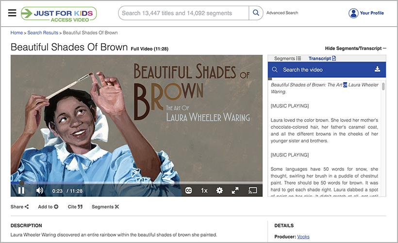 "Beautiful Shades of Brown," available on Just for Kids