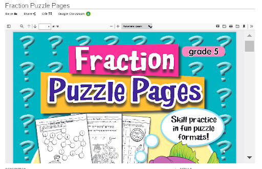 "Fraction Puzzle Pages," available on Learn360
