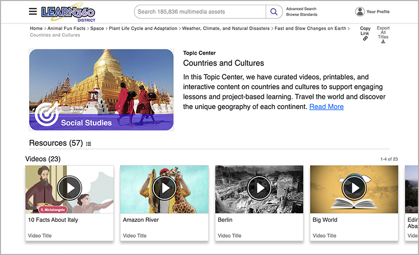 Learn360's Countries and Cultures Topic Center