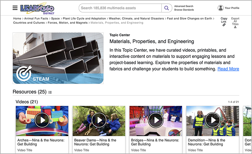 Learn360's Materials, Properties, and Engineering Topic Center