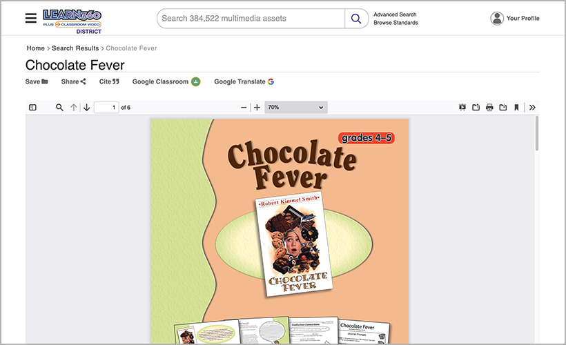 "Chocolate Fever," available on Learn360