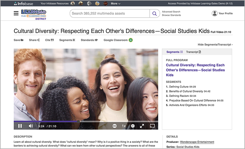 "Cultural Diversity: Respecting Each Other's Differences—Social Studies Kids" on Learn360