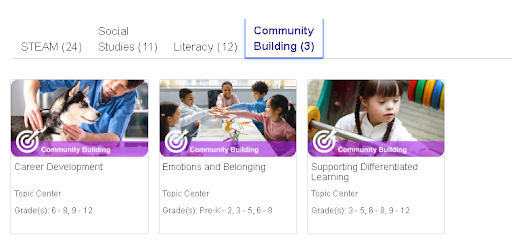 Community Building Topic Centers on Learn360