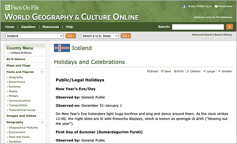 Iceland's Holidays & Celebrations, from World Geography & Culture