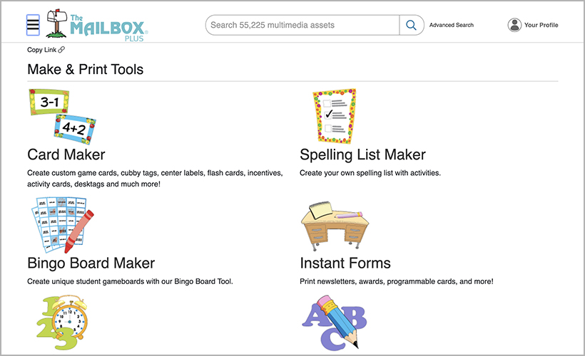 Make and print tools from The Mailbox Plus