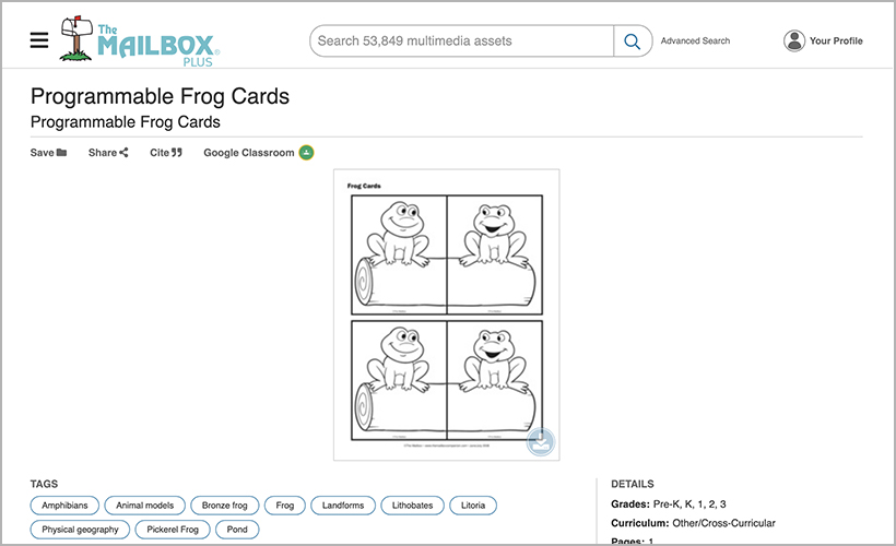 Programmable Frog Cards from The Mailbox® Plus