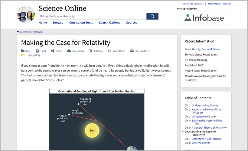 “Making the Case for Relativity,” available from Science Online