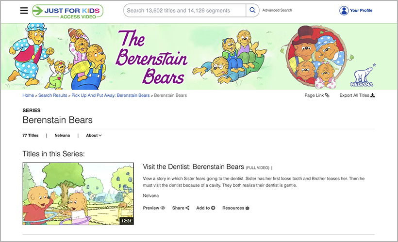 The Berenstain Bears on Just for Kids