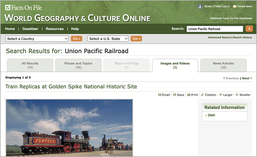 "Train Replicas at Golden Spike National Historic Site" from World Geography & Culture