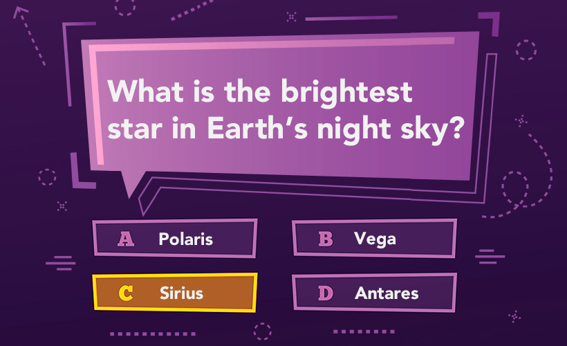 Trivia question: What is the brightest star in Earth's night sky?