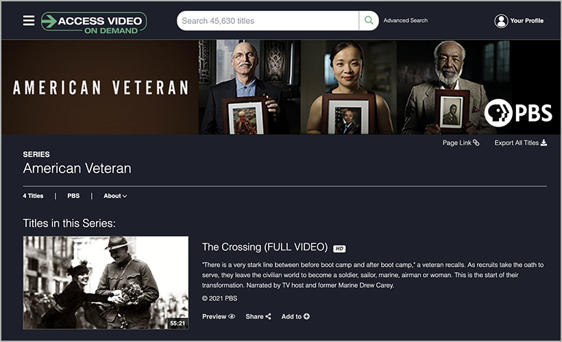 "American Veteran," available on Access Video On Demand