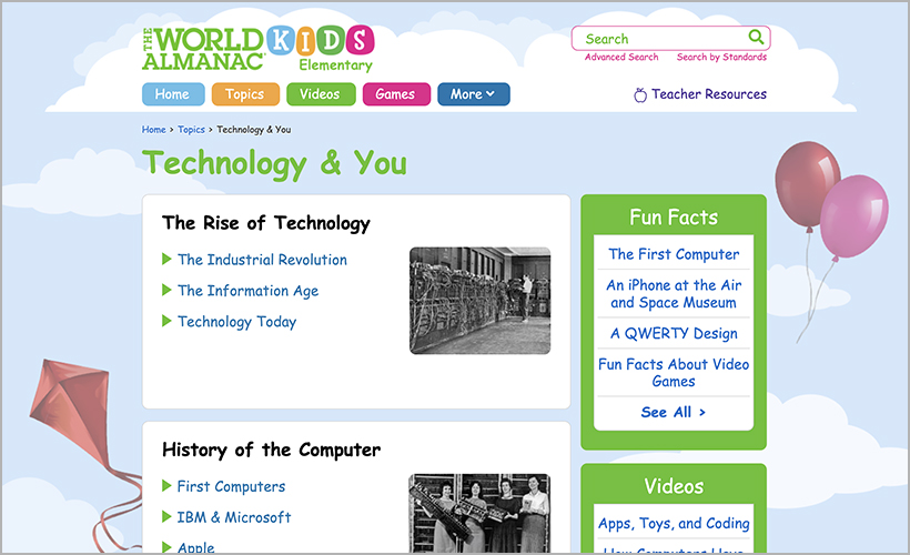 Technology & You from The World Almanac for Kids Elementary