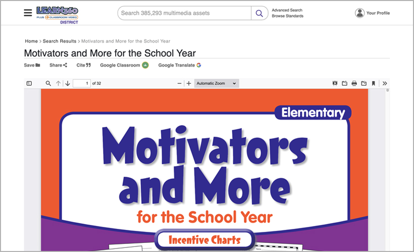 "Motivators and More for the School Year" on Learn360
