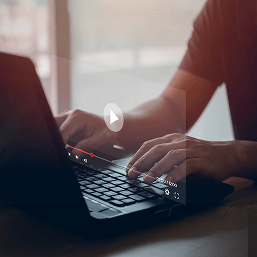 Hands on a laptop