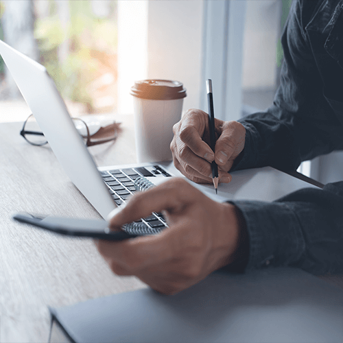 On mobile device and laptop