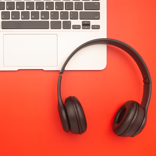 Headphone and laptop