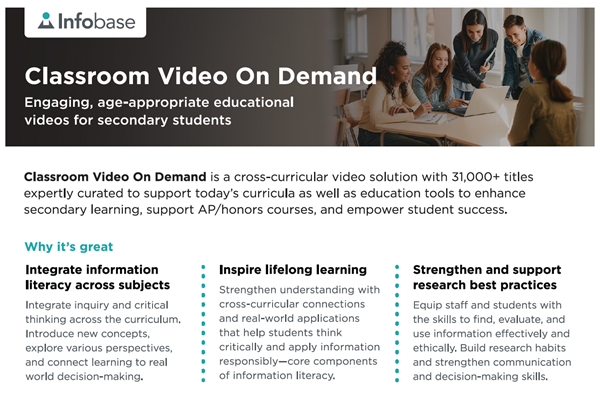 Classroom Video On Demand Product Fact Sheet