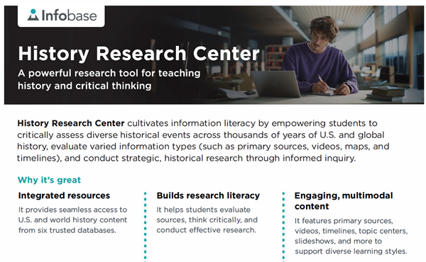 History Research Center Product Fact Sheet