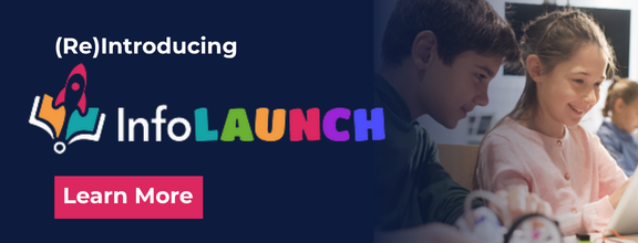 Text Overlay: "(Re)Introducing InfoLaunch" with a CTA to "Learn More"