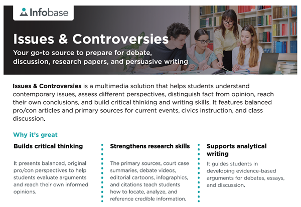 Issues & Controversies Product Fact Sheet