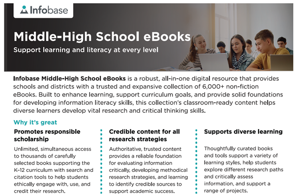 Middle-High School eBooks Fact Sheet
