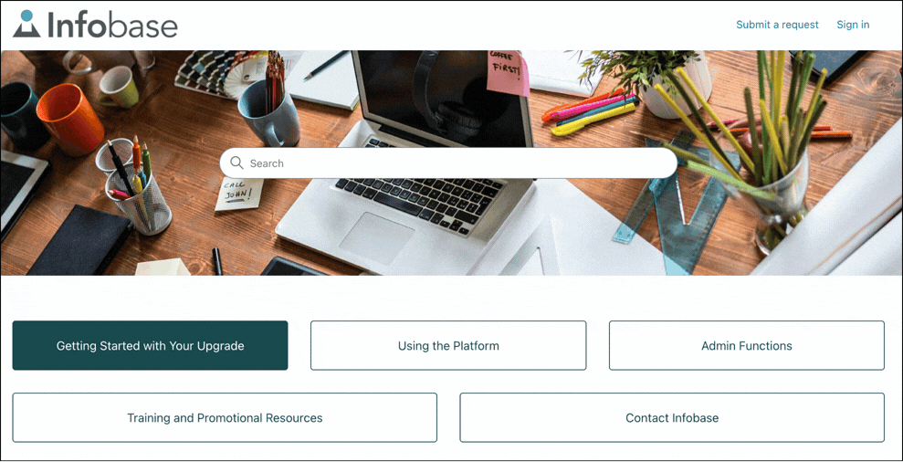 Interface of the new Infobase platform